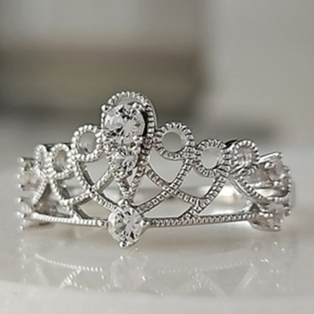 Princess Tiara Crown Ring, 925 Sterling Silver  Glinda Wicked Movie